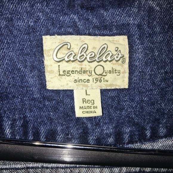 Cabela’s denim jacket size L Reg Preowned - Picture 5 of 5